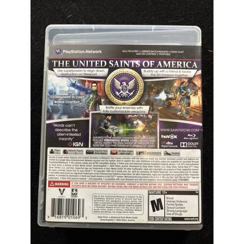 Saints Row IV -- Commander in Chief Edition (Sony PlayStation 3, 2013)